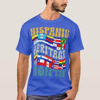 Camiseta Patrimônio Hispânico Retroativo Mês Latino Bandeir