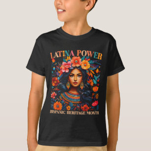 Camiseta Patrimônio Hispânico S. Latina Flutua Mulheres Gir