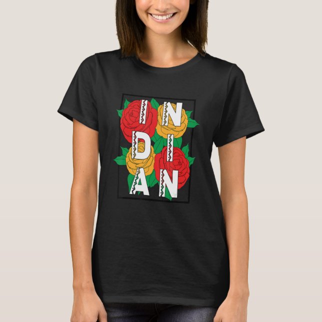 Camiseta Patrimônio Indiano Flor Tradicional Cultural (Frente)