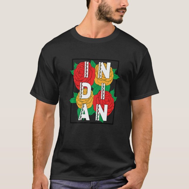Camiseta Patrimônio Indiano Flor Tradicional Cultural (Frente)