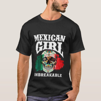 Camiseta Patrimônio Isolável de Rapariga Mexicana Bandeira