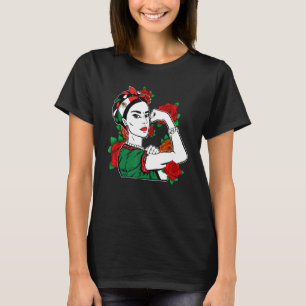 Camiseta Patrimônio Isolável de Rapariga Mexicana Bandeira 