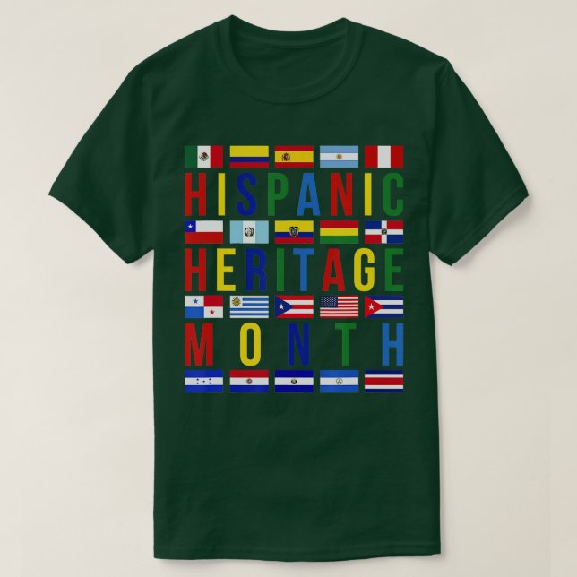 Camiseta Patrimônio latino hispânico Mês de Patrimônio lati (Frente do Design)