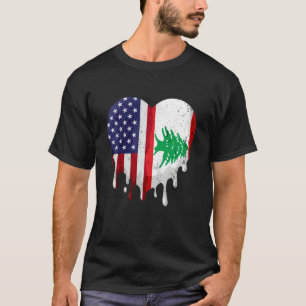 Camiseta Patrimônio Libanês Americano Mês Bandeira do Líban