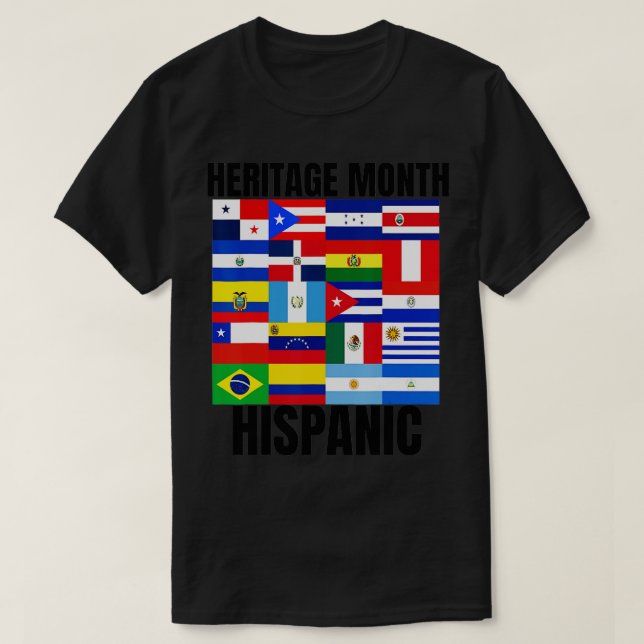 Camiseta Patrimônio Mês da Hispânia pavilhões espanhóis (Frente do Design)