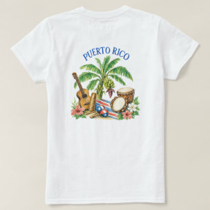 Camiseta Patrimônio Musical de Porto Rico Esboço Vintage