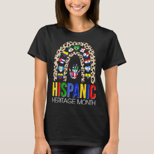 Camiseta Patrimônio Nacional Hispânico Mês Arco-Íris Latim