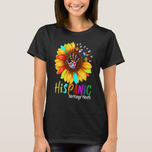 Camiseta Patrimônio Nacional Hispânico Mês Girassol Tudo Co