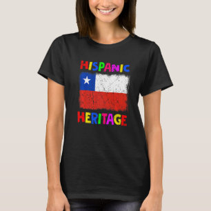 Camiseta Patrimônio Nacional Hispânico Mês Latina Bandeira 