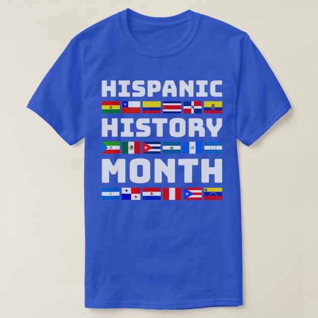 Camiseta Patrimônio Nacional Hispânico Mês Latina Latino Co (Frente do Design)