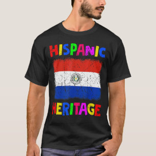 Camiseta Patrimônio Nacional Hispânico Mês Latina Paraguai