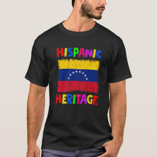 Camiseta Patrimônio Nacional Hispânico Mês Latina Venezuela