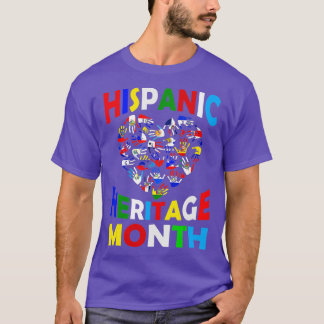 Camiseta Patrimônio Nacional Hispânico Mês Latino Todos os