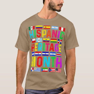 Camiseta Patrimônio Nacional Hispânico Mês Latino Todos os