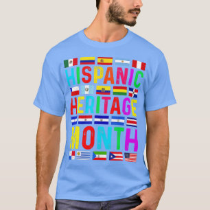 Camiseta Patrimônio Nacional Hispânico Mês Latino Todos os 