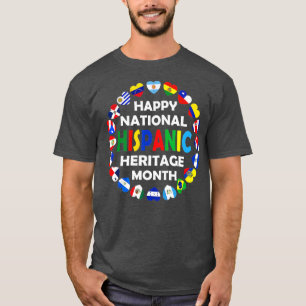 Camiseta Patrimônio Nacional Hispânico Mês Latino Todos os 
