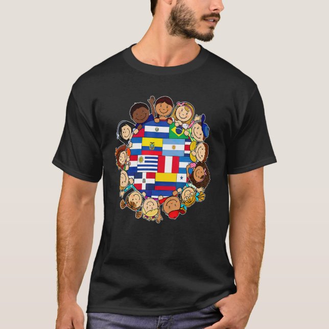 Camiseta Patrimônio Nacional Hispânico Mês Meninas Latino (Frente)