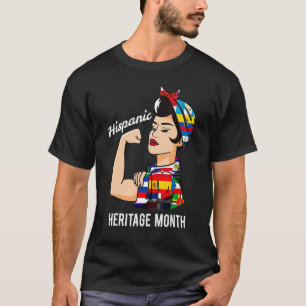 Camiseta Patrimônio Nacional Hispânico Mês Mulher Latina Cu