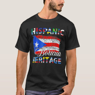Camiseta Patrimônio Nacional Hispânico Mês Porto Rico Bande