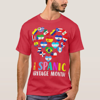 Camiseta Patrimônio Nacional Hispânico mês Todos os Países 
