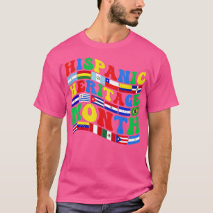 Camiseta Patrimônio Nacional Hispânico Mês Todos os Países