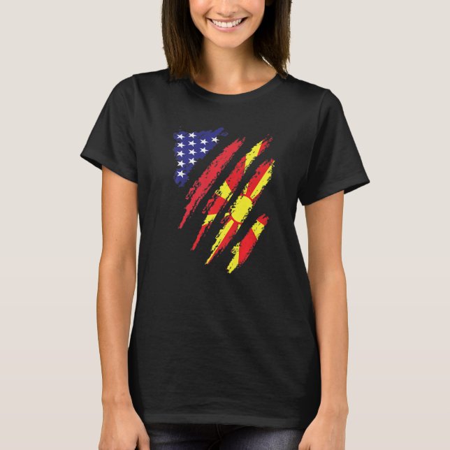 Camiseta Patrimônio Patriótico Americano Bandeira Crescente (Frente)