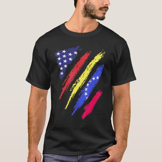 Camiseta Patrimônio Patriótico Americano Bandeira Crescente (Frente)