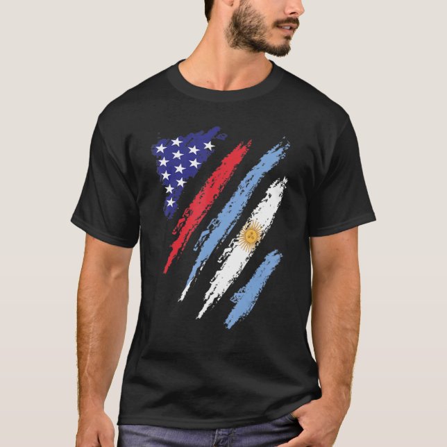 Camiseta Patrimônio Patriótico Americano de Bandeira Cresce (Frente)