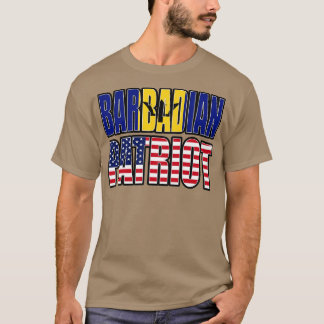 Camiseta Patrimônio Patriótico Americano do Barbade Bandeir