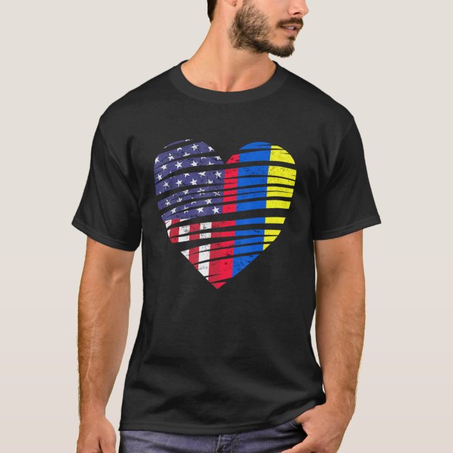 Camiseta Patrimônio Patriótico Americano do Coração da Colô (Frente)