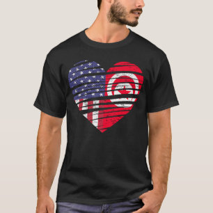 Camiseta Patrimônio Patriótico Americano do Coração da Tuní