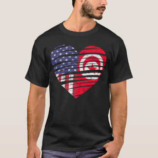 Camiseta Patrimônio Patriótico Americano do Coração da Tuní
