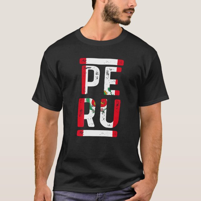 Camiseta Patrimônio Raiz Peruano Hispânico Bandeira Naciona (Frente)