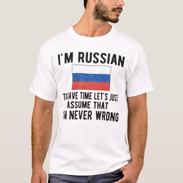Camiseta Patrimônio Russo Orgulhoso Rússia Arrasta Bandeira (Frente)
