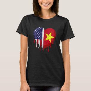 Camiseta Patrimônio Vietnamita Americano Sinalizador Heart 