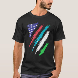 Camiseta Patriot Americano do Uzbequistão Bandeira do Coraç