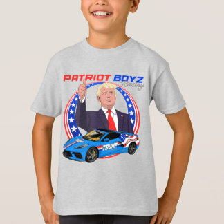 Camiseta Patriot Boyz Racing com t-shirt infantil da Trump