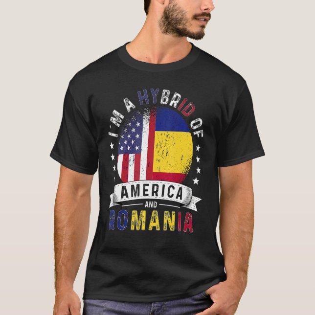 Camiseta Patriot dos EUA Romênia Bandeira Americana Cultivo (Frente)