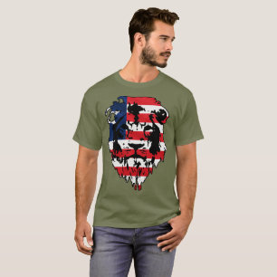 CAMISETA PATRIOT FLAG VERMELHO BRANCO E AZUL