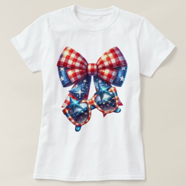 Camiseta Patriot Gingham Art (Frente do Design)