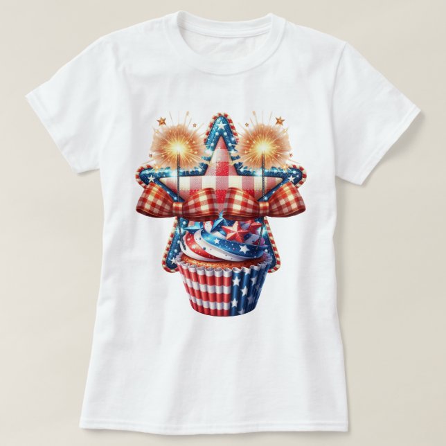 Camiseta Patriot Gingham Art (Frente do Design)