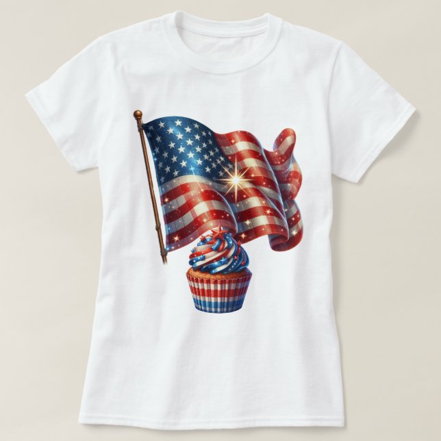 Camiseta Patriot Gingham Art (Frente do Design)