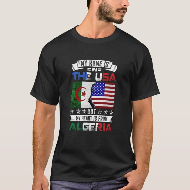 Camiseta Patriot Heart da Argélia Americana é da Argélia Fl (Frente)