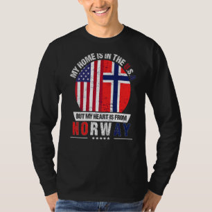 Camiseta Patriot Heart Norueguês Americano É Da Noruega Gr