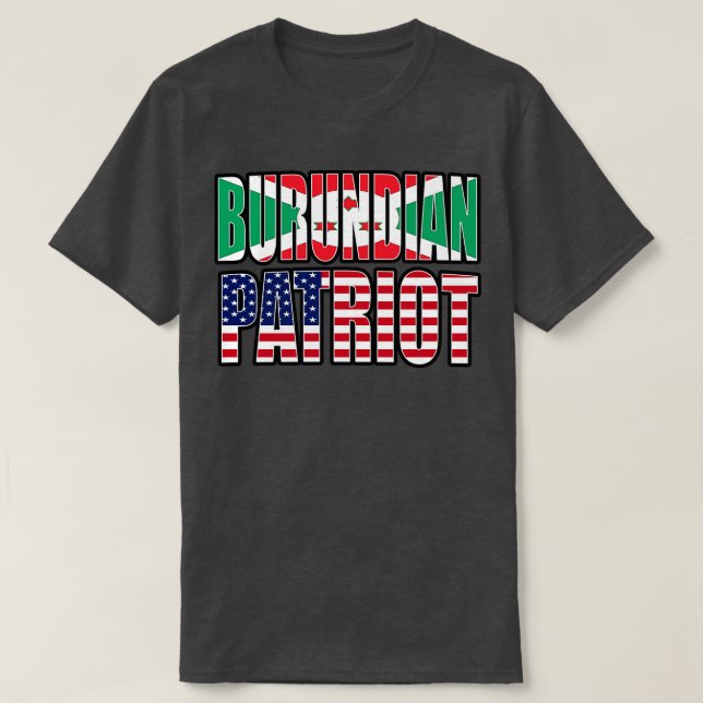Camiseta Patriot Pride Heritage do Burundi Americano - Gif (Frente do Design)