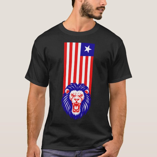 CAMISETA PATRIOT RED WHITE E BLUE FREEDON LION (Frente)