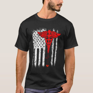 Camiseta Patriot Roupa Enfermeira Thin Red Line Bandeira Am