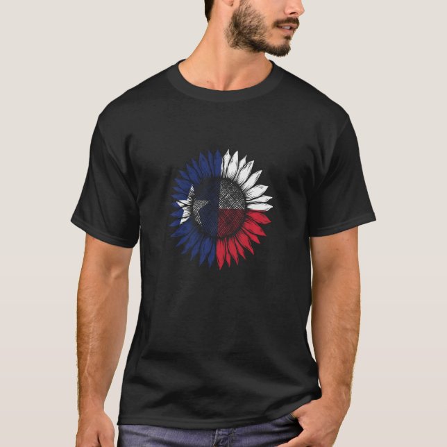 Camiseta Patriot Texan Sunflower Texas (Frente)