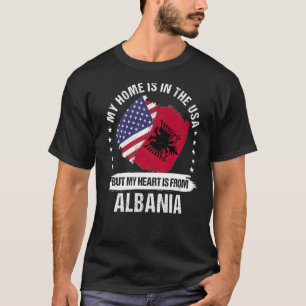 Camiseta Patriota Americano Albânia Bandeira Americana Ro A