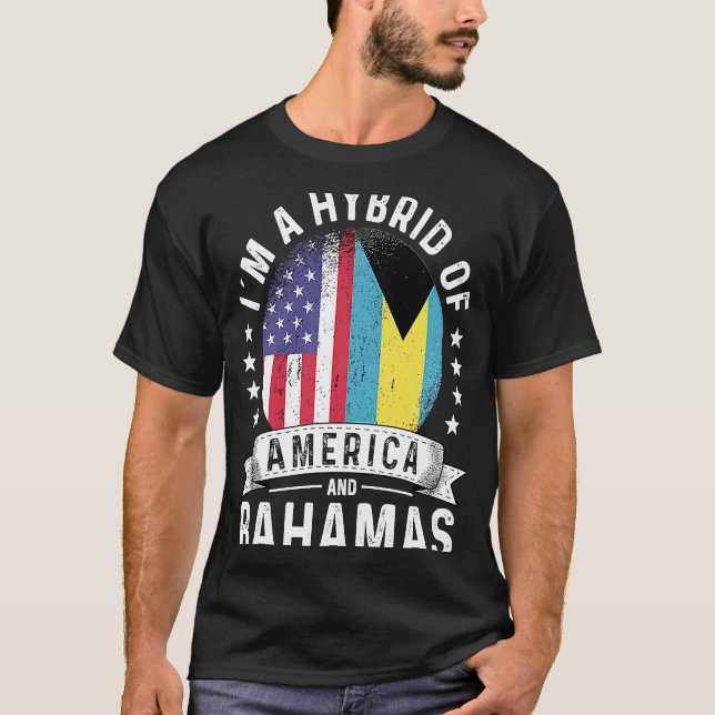 Camiseta Patriota Americano Bahamian Cultivado Sinalizador  (Frente)